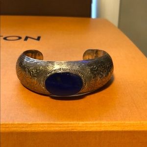 Authentic Lapiz Lazuli Silver Cuff Bracelet